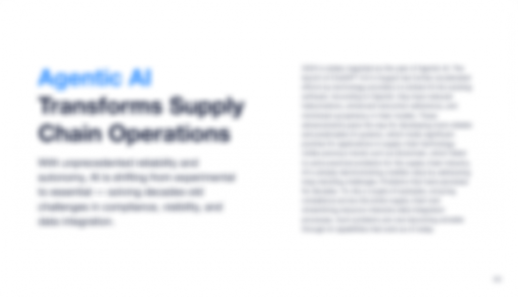Promise to Practice: Agentic AI in Supply Chain 2025–2026